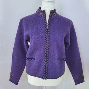 Alps 100% wool zippered sweater